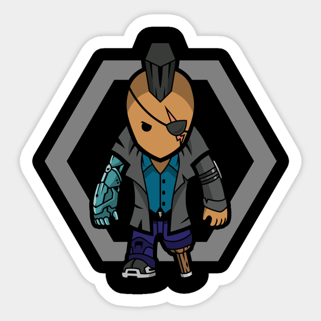 Blitz - Peg Leg Pawn Sticker by Blitzkriegsler